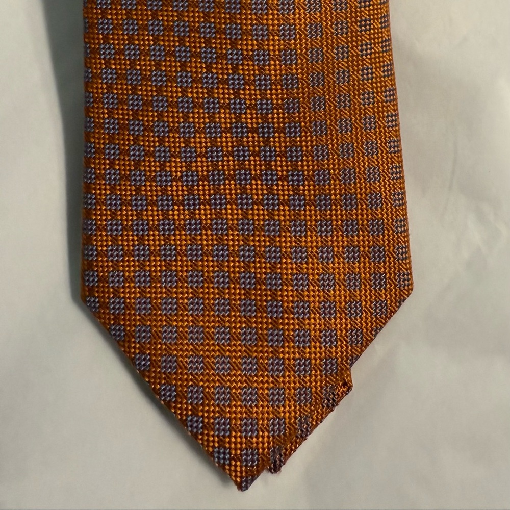 Michael Kors Tie Orange with light blue detail 100%silk
